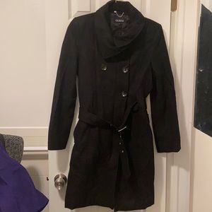 GUESS wool/rayon 3/4 length Peacoat - Black - size M